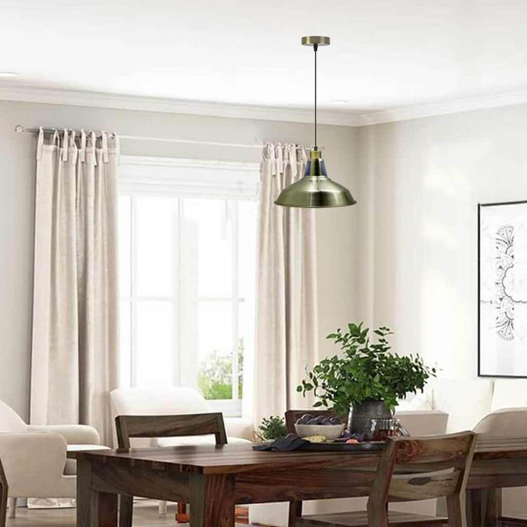 Industrial Hanging Metal Barn Slotted shade Pendant  Fitting ~5932