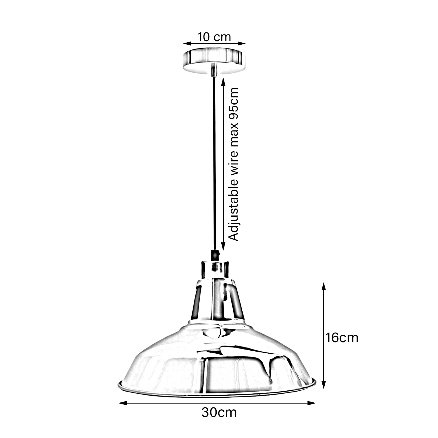 Industrial Hanging Metal Barn Slotted shade Pendant  Fitting ~5932