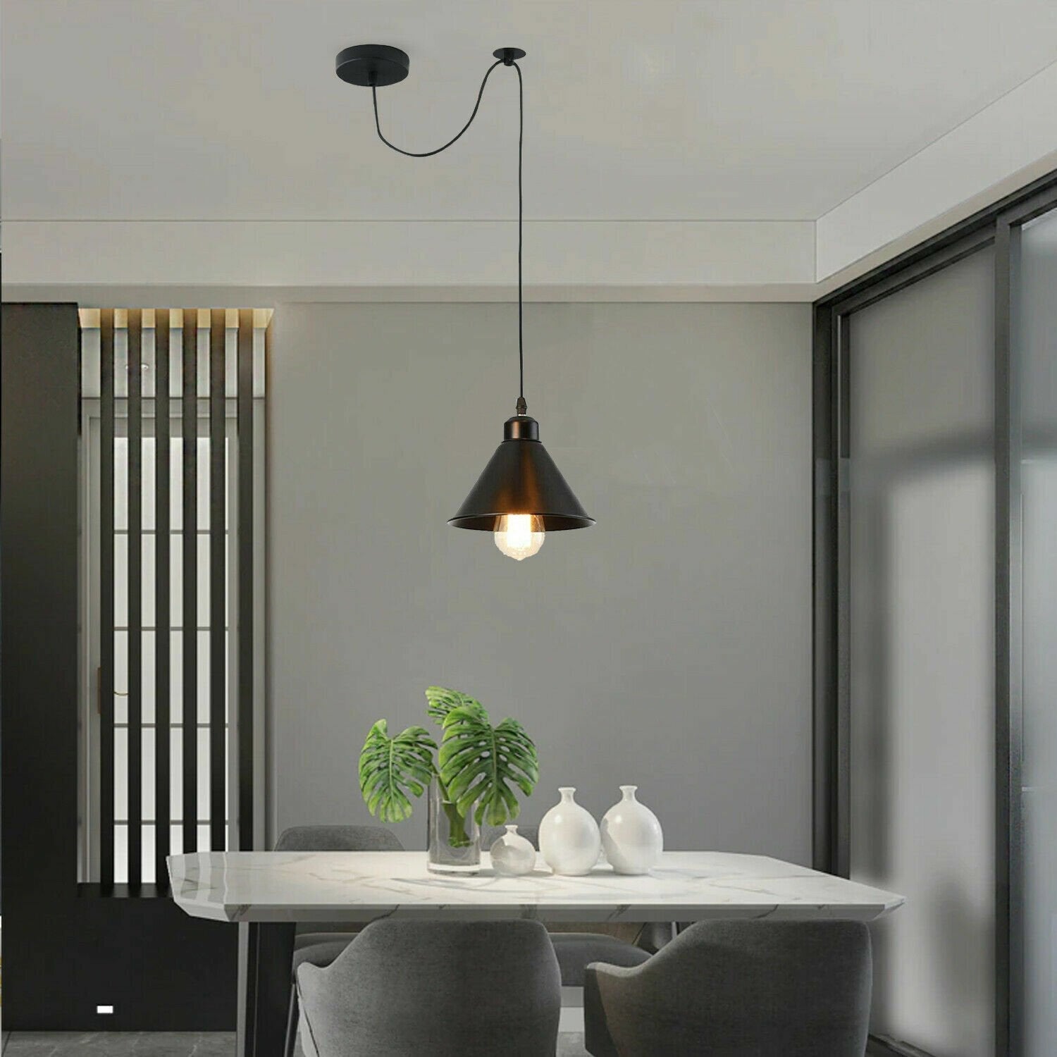 E27 Pulley Wheel Pendant Light Fitting ~6395