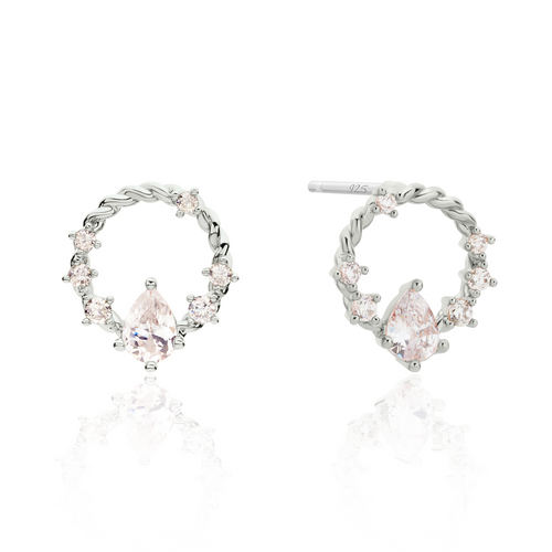 Cubic circle rope earrings