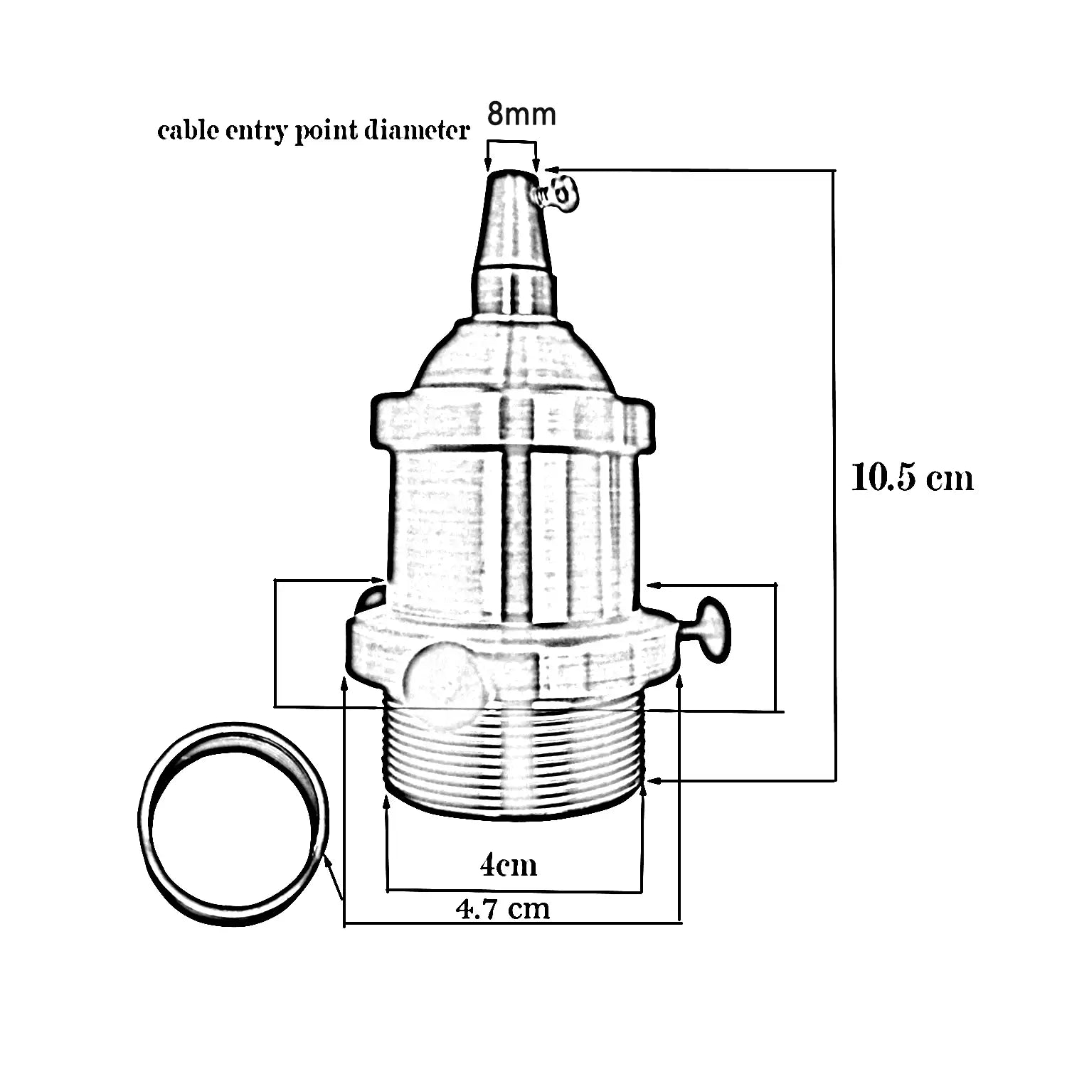 Vintage Style Ceiling Light Bulb Holder Metal~2683