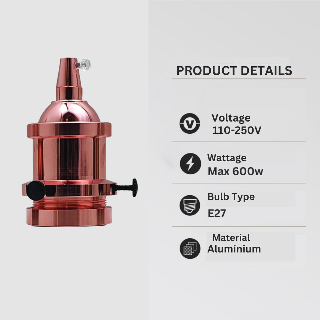 Vintage Style Ceiling Light Bulb Holder Metal~2683