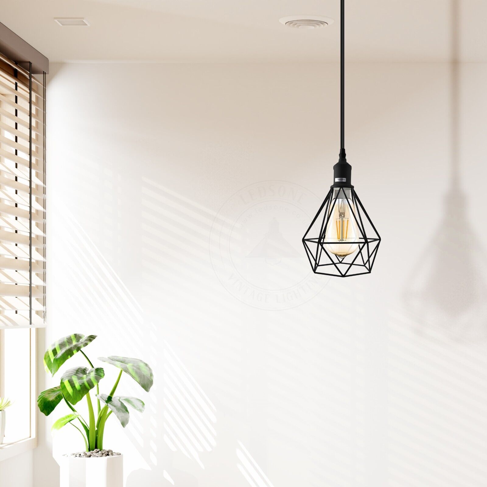 Industrial Metal Cage Ceiling Hanging Pendant Lights Lampshade ~5316