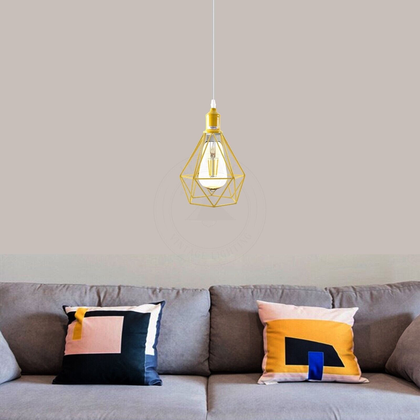 Industrial Metal Cage Ceiling Hanging Pendant Lights Lampshade ~5316